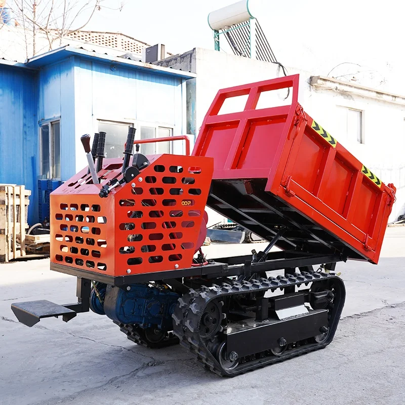 Farmland And Orchards Suitable For Narrow Roads Small Transport Vehicle Hydraulic Dump Truck Tracked Transporter