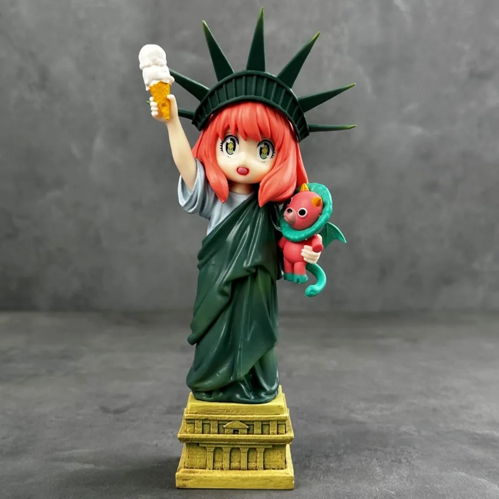 19cm Anime SPYxFAMILY Figures Lady Liberty Anya Forger Action Figure Pvc Model Statue Cute Collection Model Decoration Toys Gift