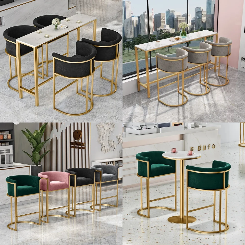 Nordic Marble Bar Table and Chair Set for Home Living Room Pantry Kitchen Wall Mounted High Table Casual Dining Furniture