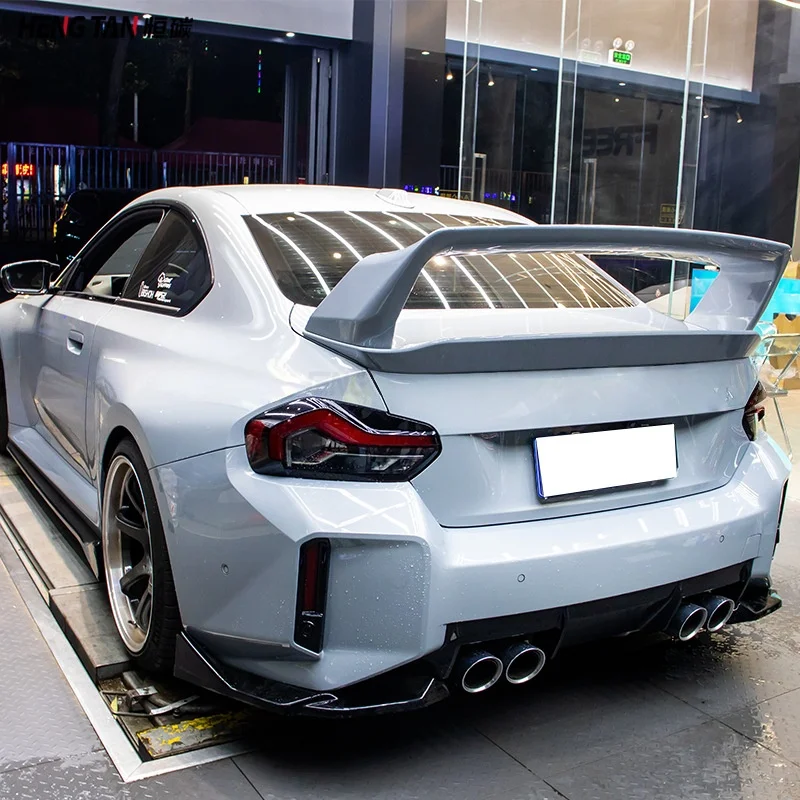 مصدات سيارة من ألياف الكربون عالية الجودة لعام 2023 مناسبة لسيارات BMW M2 G87 من ألياف الكربون المعدلة Alpha-N جناح الذيل بطبقة مزدوجة