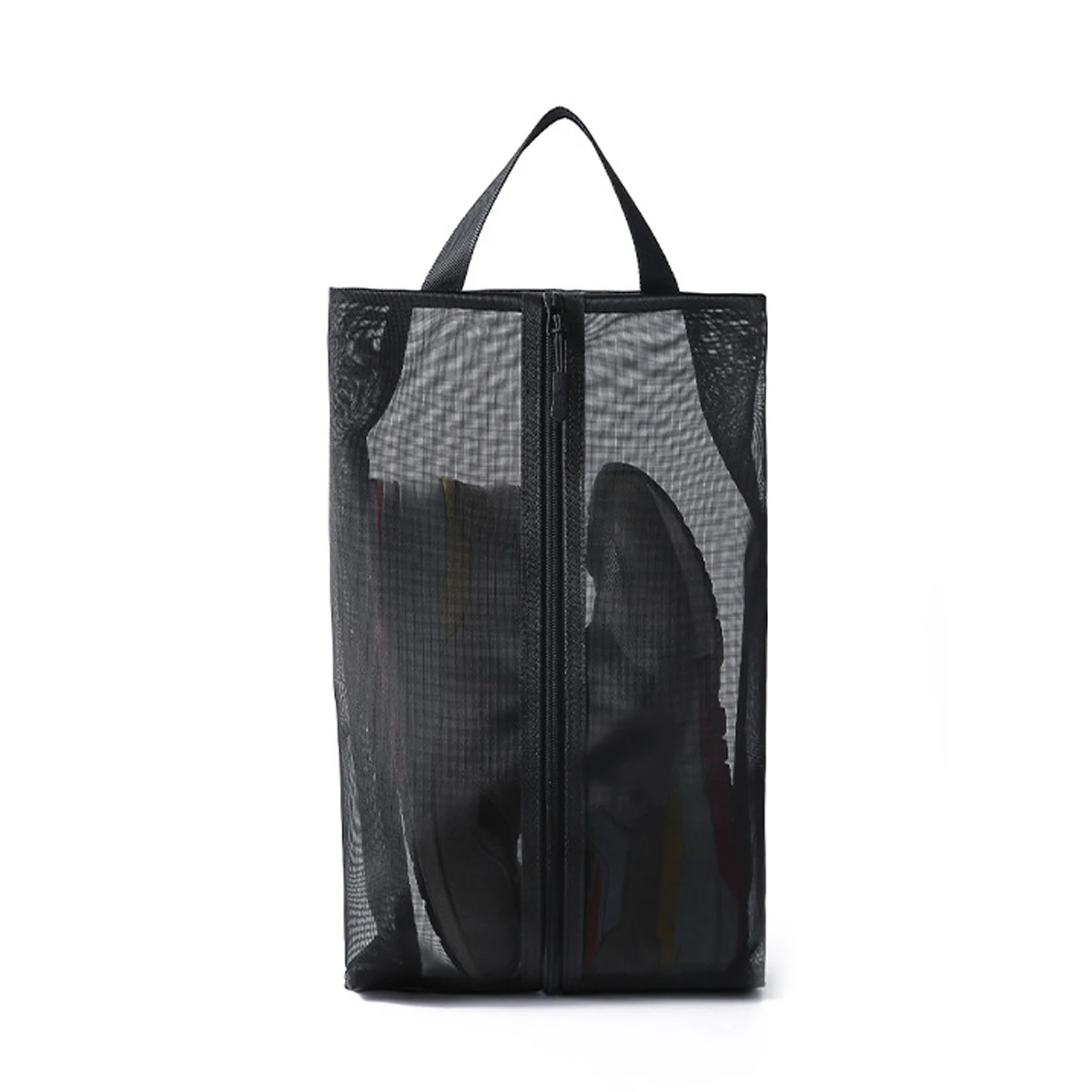 1 black mesh perspective boot storage bag - portable dust cover for short and tall boots - shoe packaging organizer