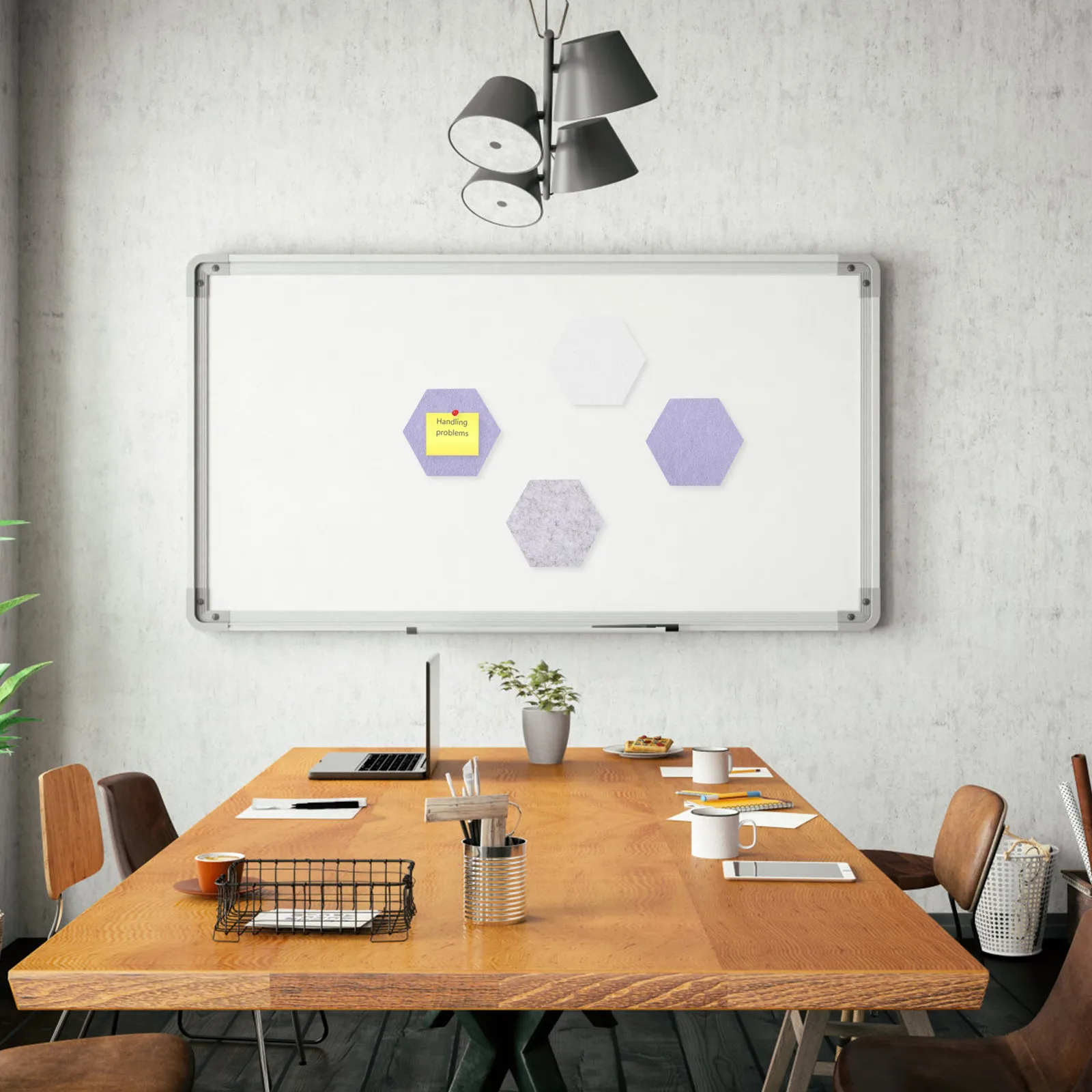

6Pcs Hexagon Memo Message Board Felt Wall Panels Colorful Soundproof Bulletin Board for Office Classroom Bedroom Decor