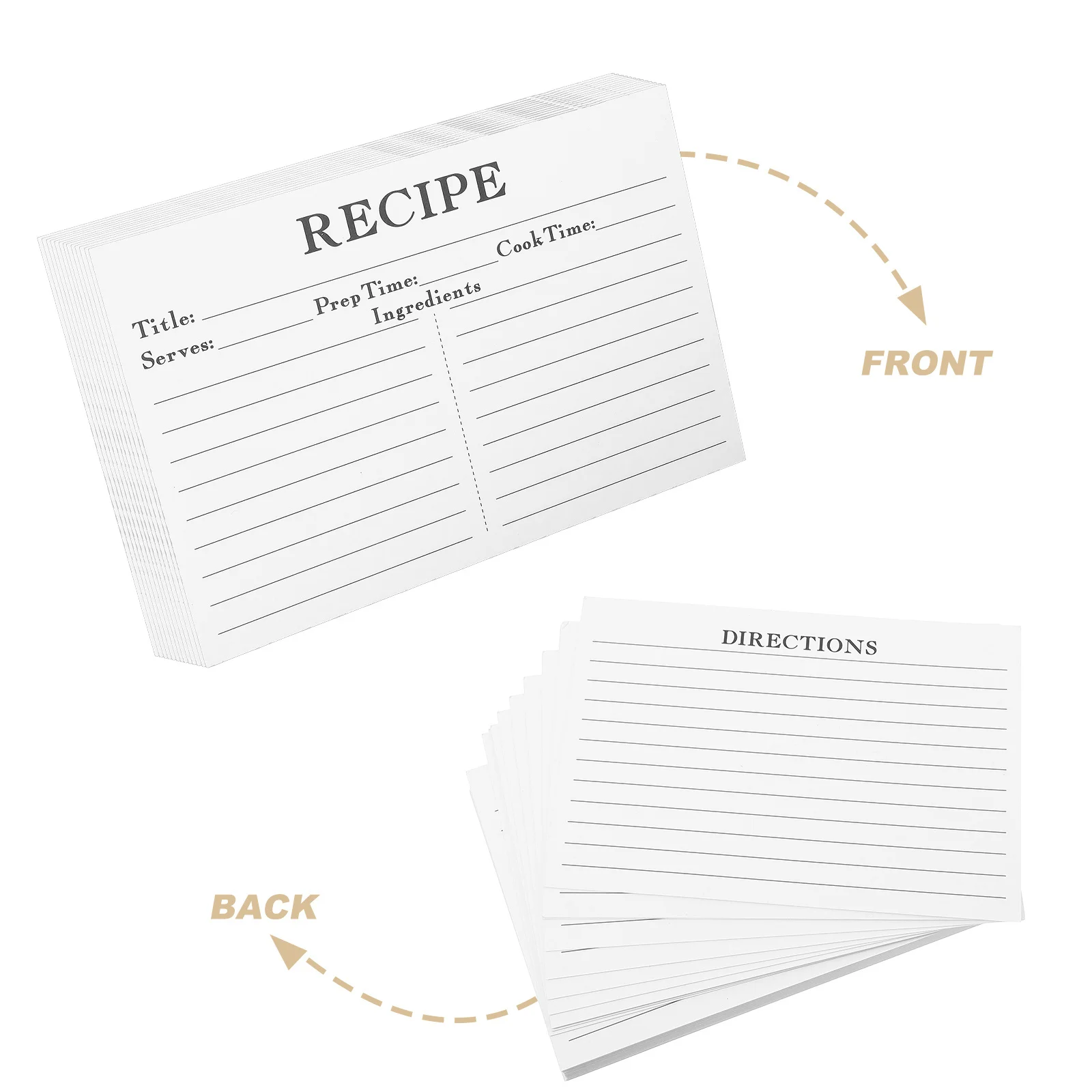 

50pcs Blank Recipe For Bridal Shower Wedding, Thick Paper Kitchen Diy Cards For Organizing Recipes, Compact Recipe Paper Daily