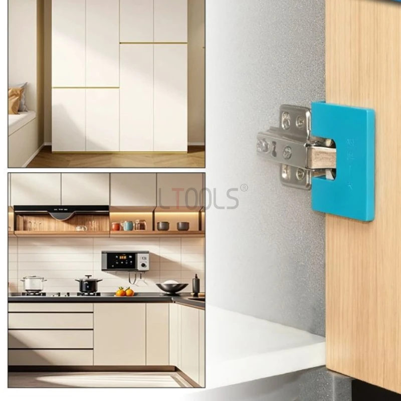Charnière domestique, pièce d'installation rapide, dispositif de limite de poinçonnage ABS Durable, ensemble d'outils d'aide à l'installation magnétique multifonctionnel