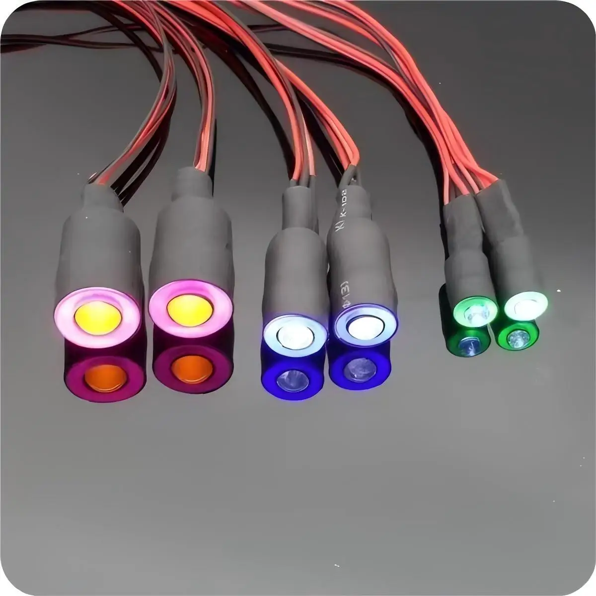 Angel Demon Eyes LED Headlight 10/13/17/22mm for 1/10 RC Car Axial SCX10 TRX4 D90 Wrangler Rock Crawler Upgrade Parts