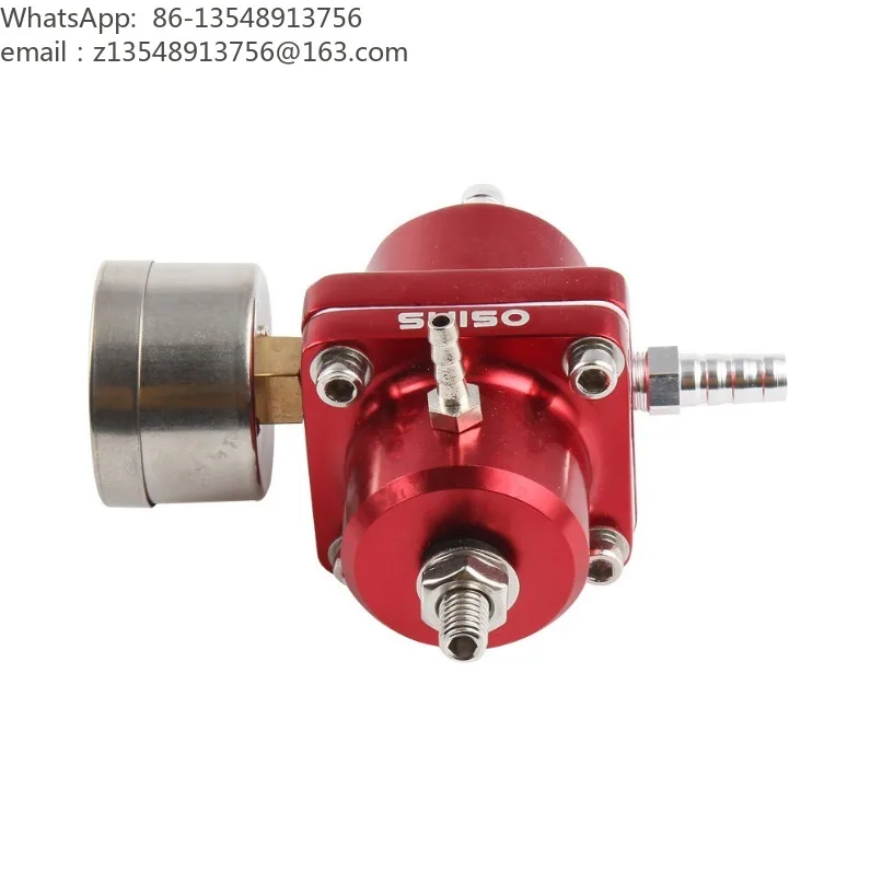 Universal Adjustable Fuel Pressure Regulator with Gauge, Car Modification Fuel Pressure Control Valve, Auto Refitting Parts