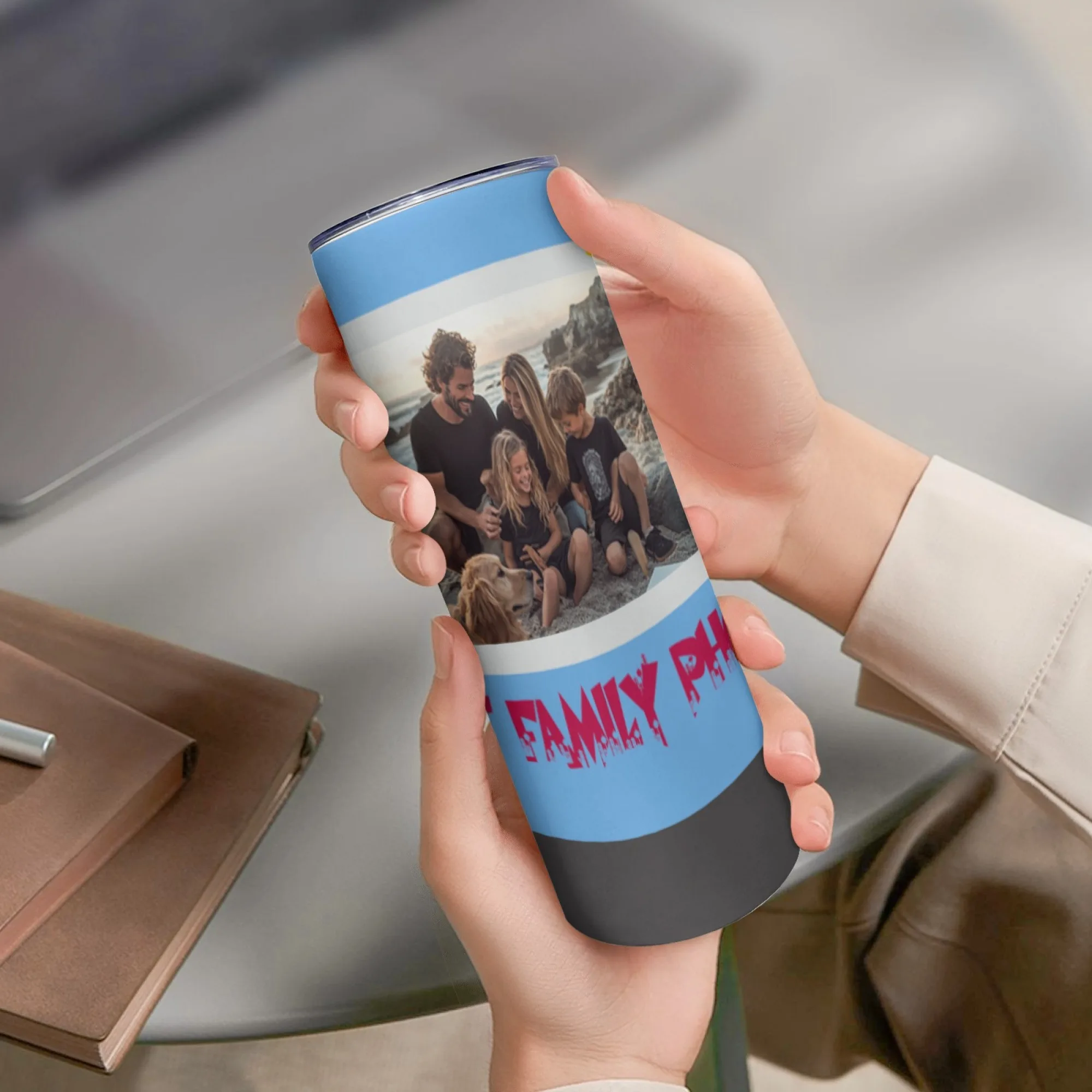 Custom 20oz Skinny Tumbler with Straw Using Photo  Name Custom Tumbler Personalized Cup Custom  Tumbler Travel Mug