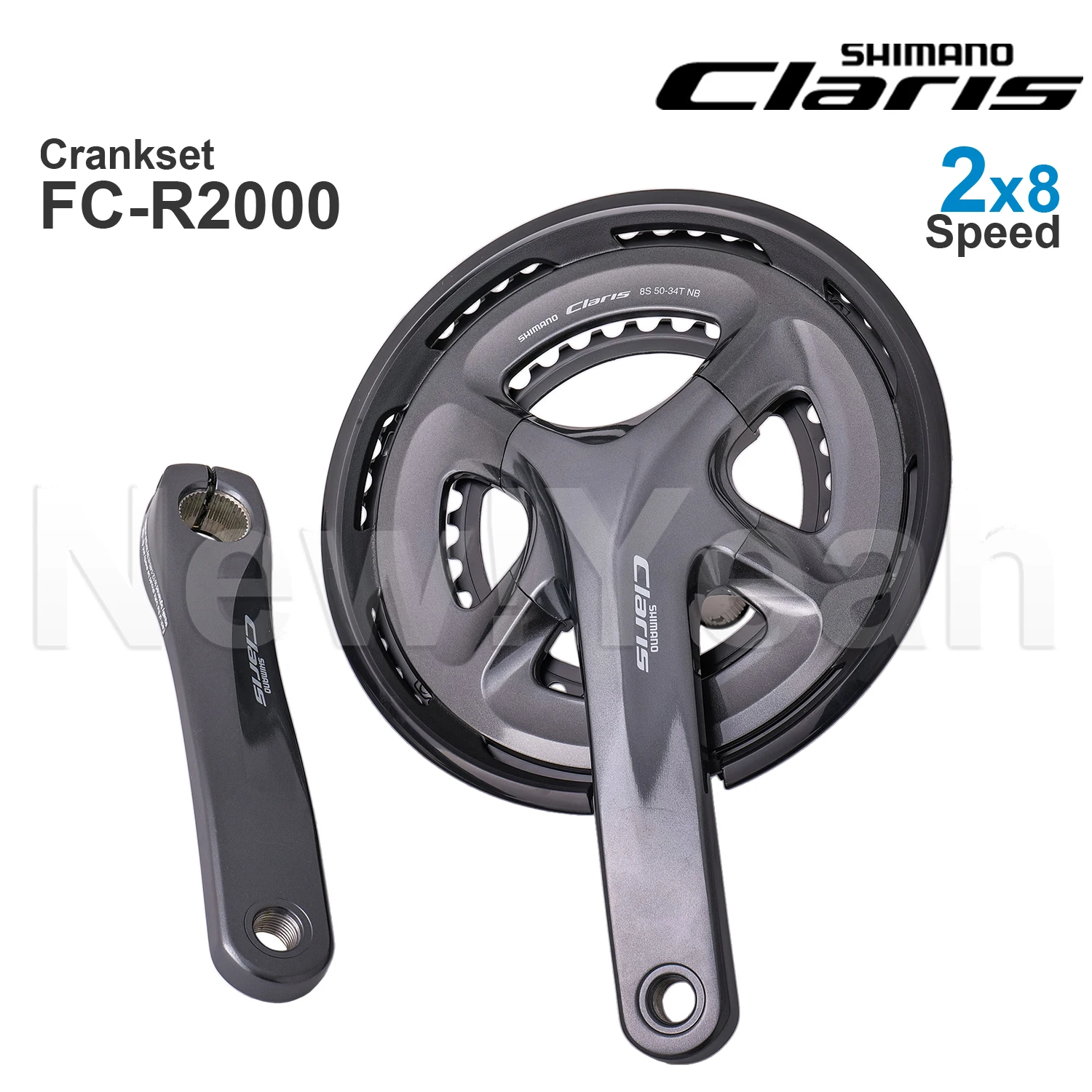 SHIMANO CLARIS CRANKSET R2000 FC-R2000 50-34T 2X8 Speed for Road Bike Original