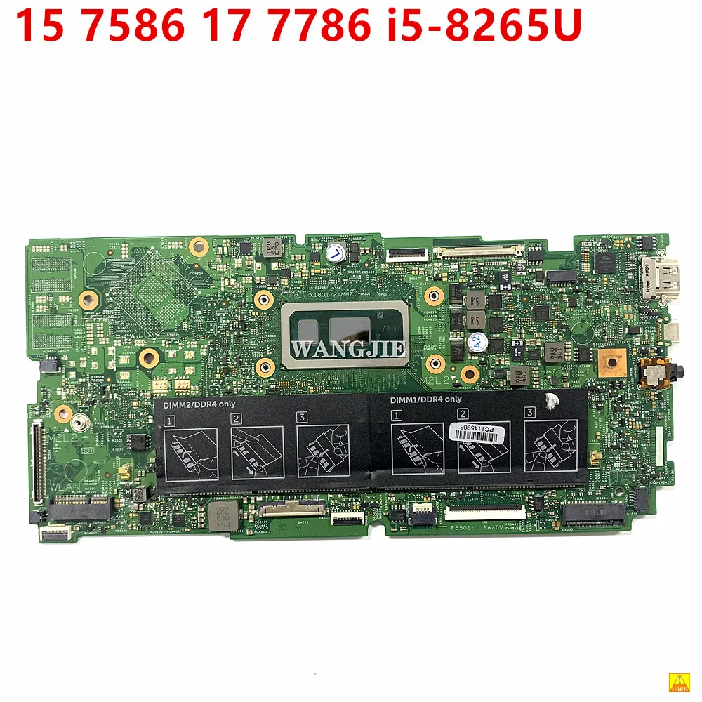 

For Dell Inspiron 15 7586 17 7786 Laprop Motherboard 18706-1 H3KD8 Mainboard With i5-8265U CPU CN-0K2X16 0K2X16