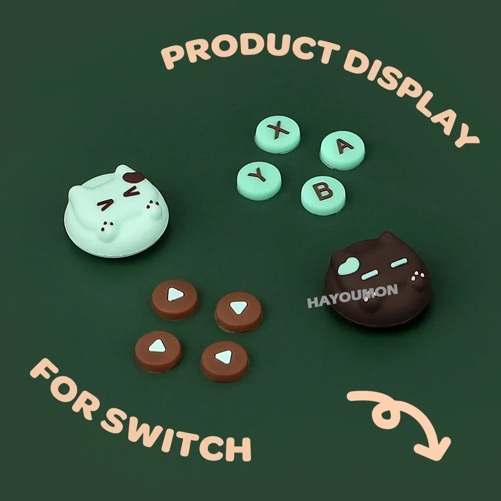 Nuevas Fundas de Silicona con Diseño de Gato para Botones de Switch 2, Tapas Antideslizantes para Palancas de Mando + Cubierta para D-pad para NS2 / Switch Lite / Switch