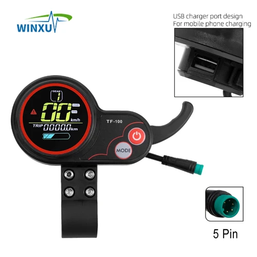 Imagen 2 del producto Motor sin escobillas de onda sinusoidal FOC, controlador Universal de TF-100, pantalla LCD a Color, 36V, 48V, 500W, 25A, para patinete eléctrico y bicicleta
