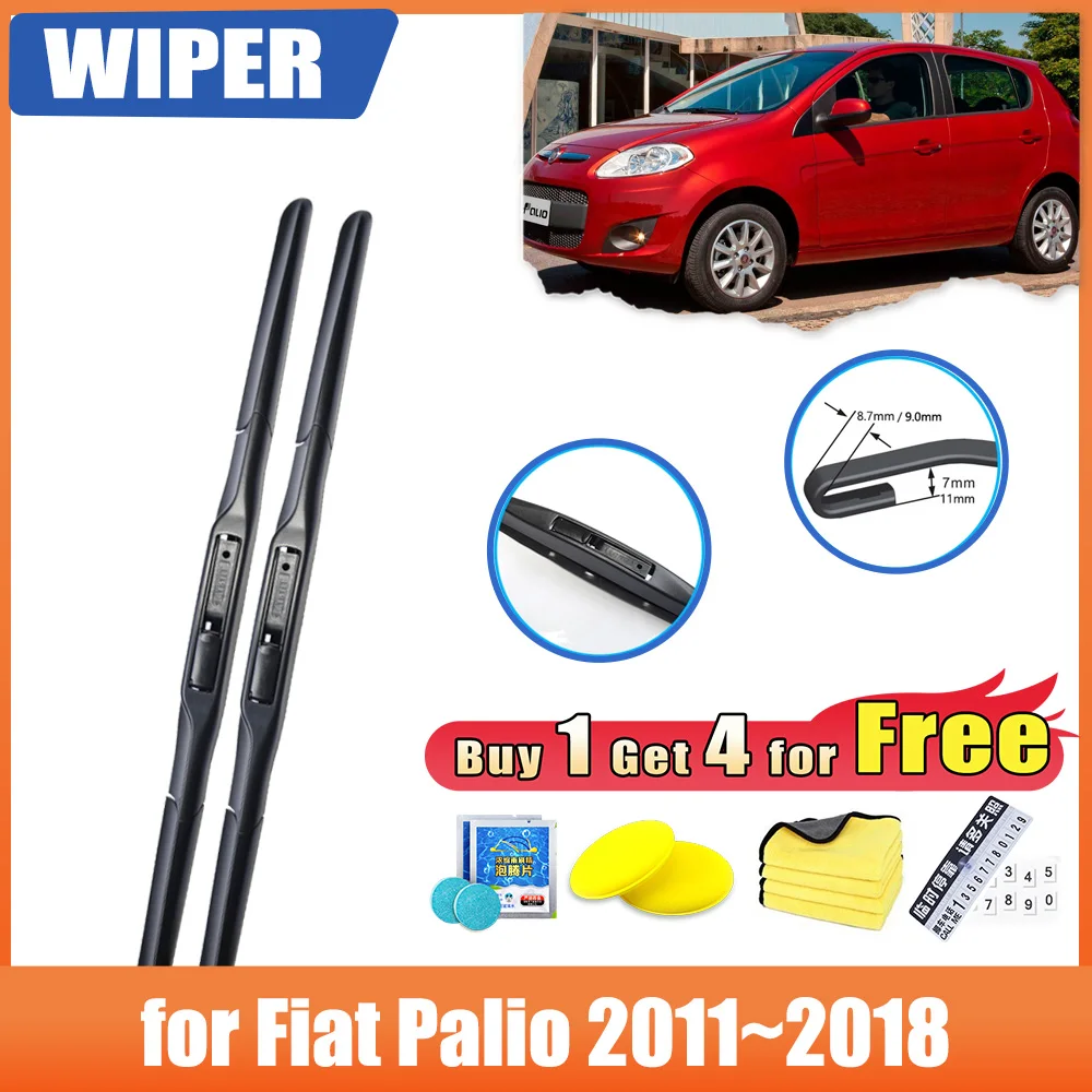 

for Fiat Palio 326 2011~2018 2016 2015 2014 2013 2012 Accessorie U J Hook Car Front Window Wipers Blades Brushes Winter Cleaning