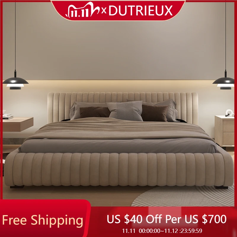 

Lazy Create Minimalist Bed European Design Unique Master Bedroom Aesthetics Bed Fashionable Apartment Cama Casal Beds Furniture