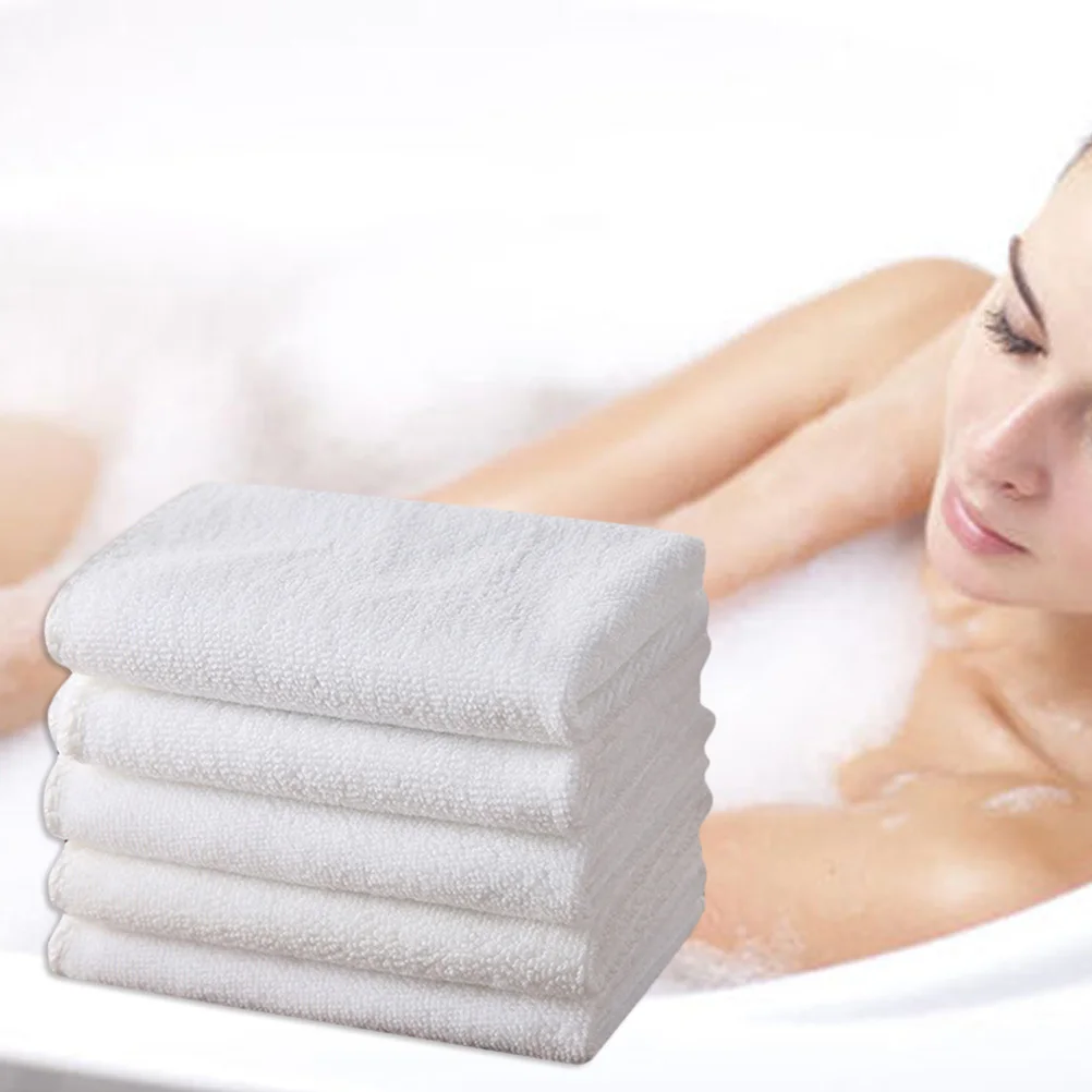 

10Pcs Pure Cotton White Hand Towels 30x30cm Luxury Soft Absorbent Bath Face Spa Hotel Gym Towels Hand Towel Hotel Towel