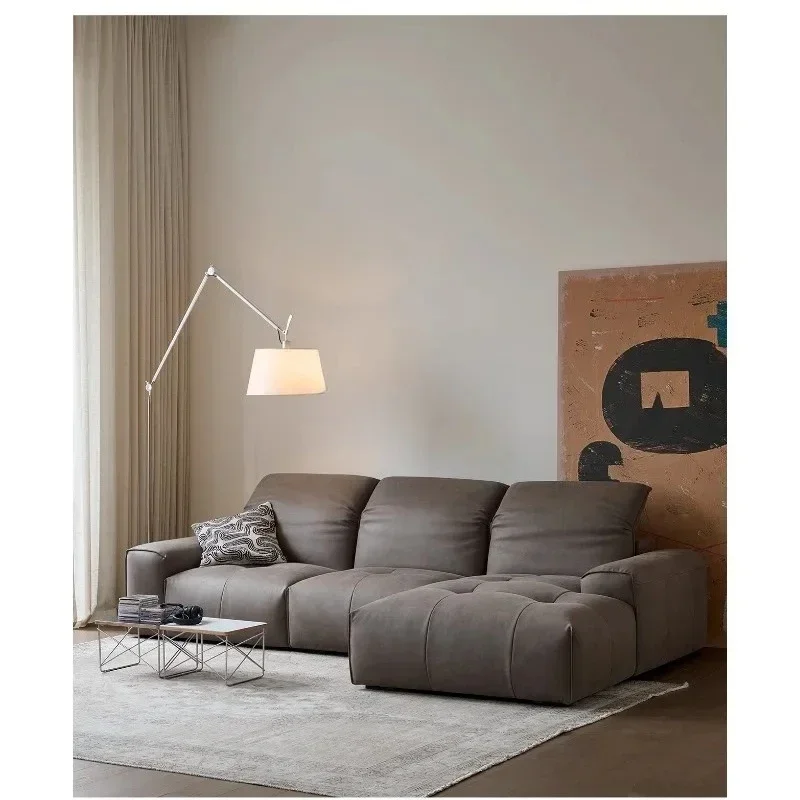 

Современный простой диван из матовой ткани для гостиной, итальянский минималистичный прямой диван тофу