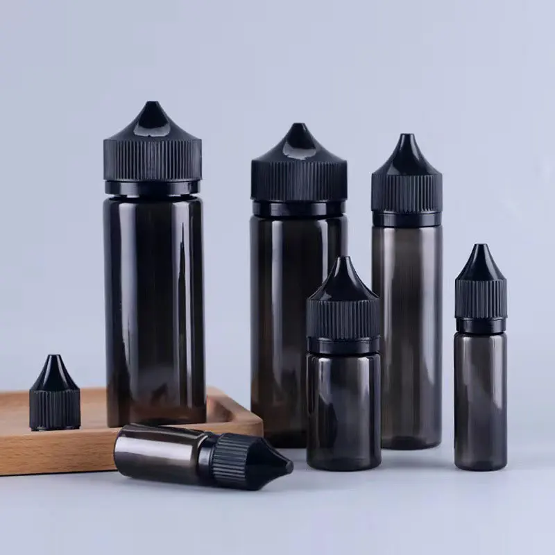 Empty10ml 15ml 30ml 60ml 100ml 120ml PET Long Plastic Dropper Vials with Tamper-evident Lids for Makeup Liquid E-juice Vape Olis