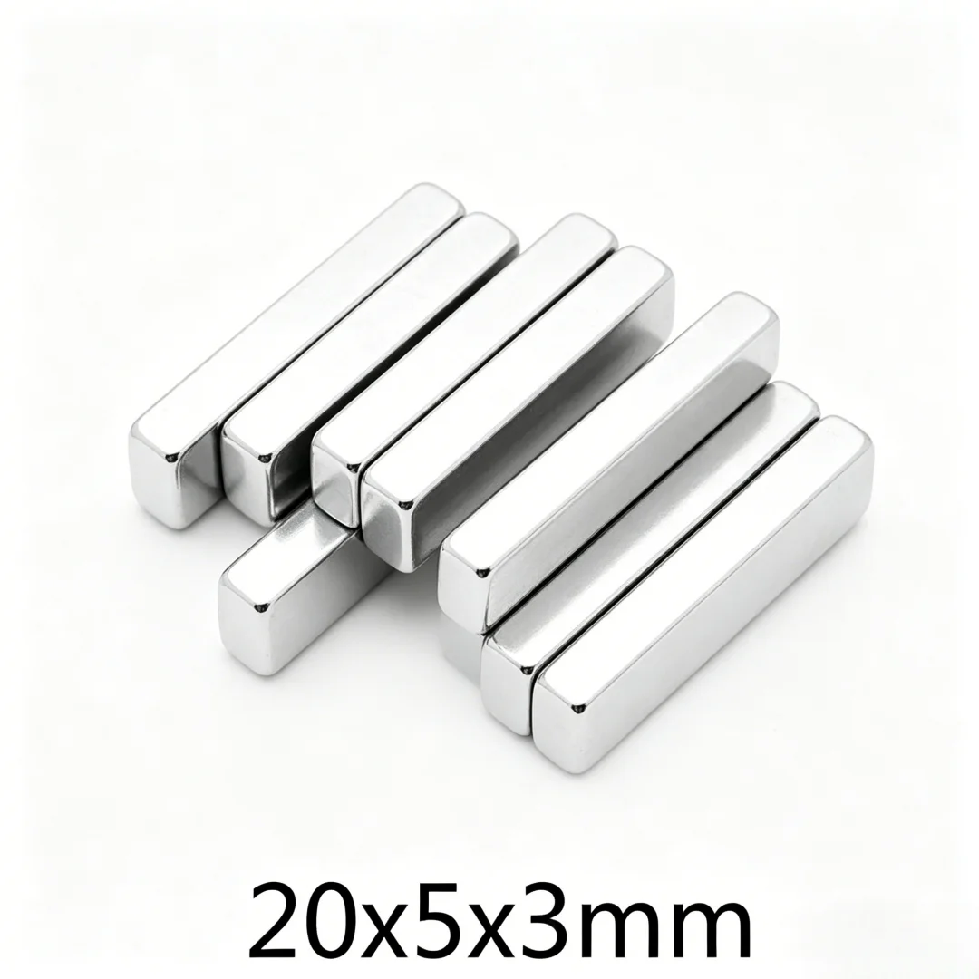 Small Square Neodymium Magnets 20x5x3 30x5x3 50x5x3 60x5x3mm Multipurpose Magnets for Refrigerator & Office DIY Projects