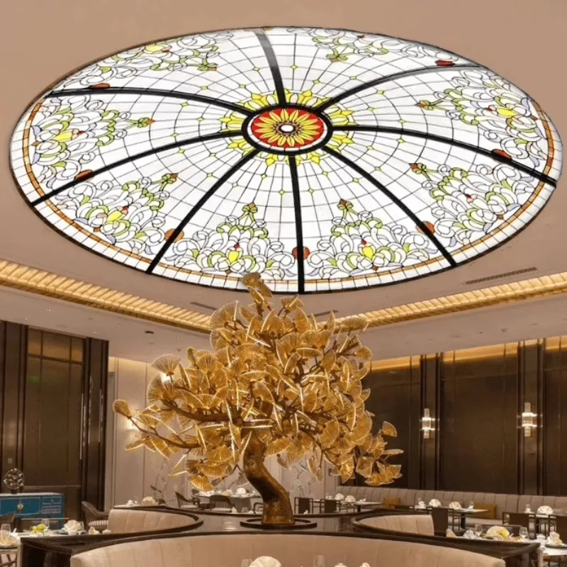 

Glass ceiling lampshade hotel lobby villa living room dining room ceiling decoration ceiling lamp