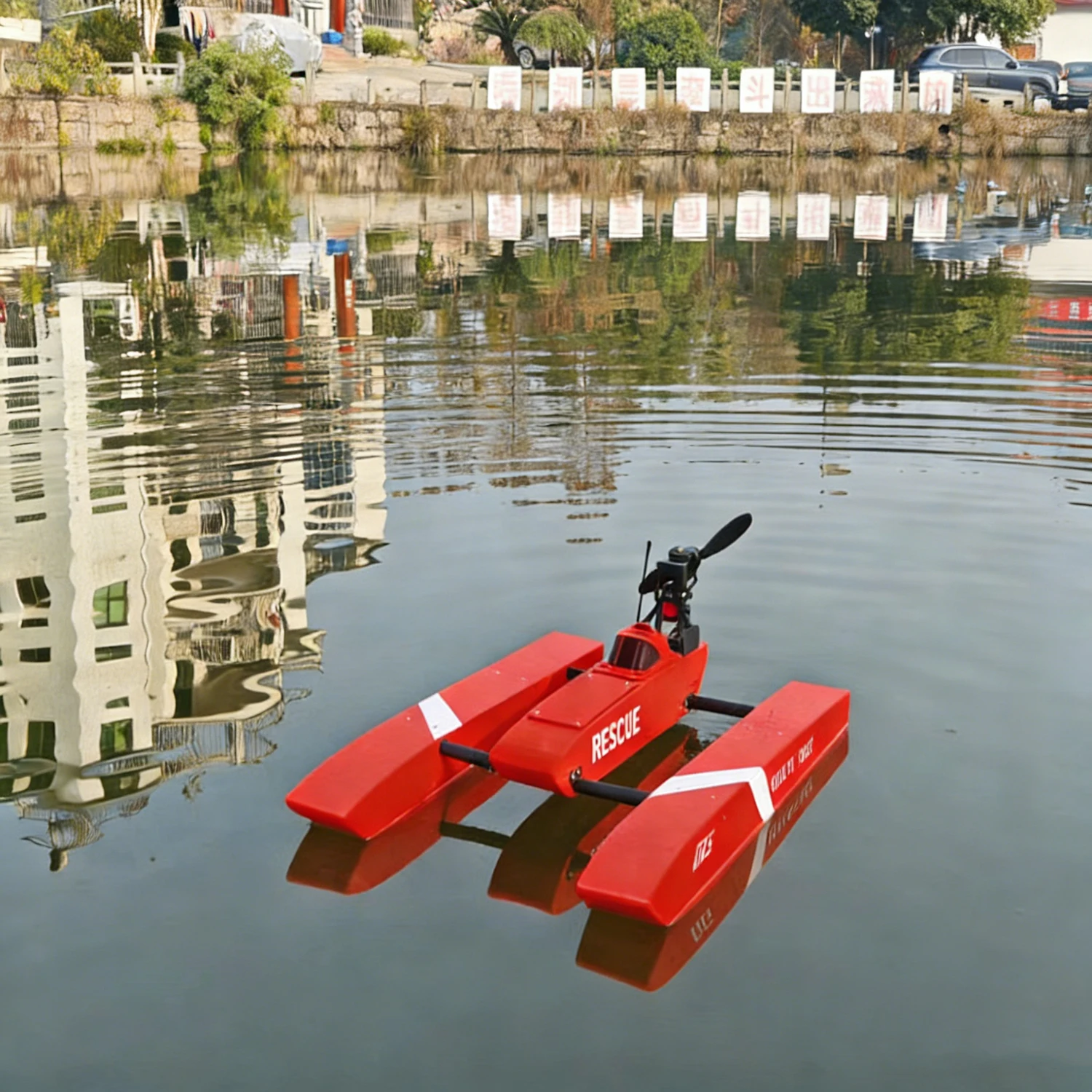 RC Ships 70cm Wind-powered Rescue Remote Control Boat with Water-cooled ESC RC Schiffe Model Ship Toy