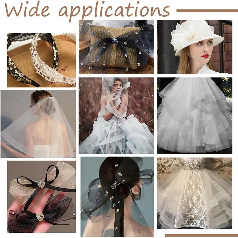 Stiff Polyester Horsehair Braid 50Yards Dress Shaping Boning Trim Sewing Supplies for Wedding Gown Dance Skirt Formal Dress view 6