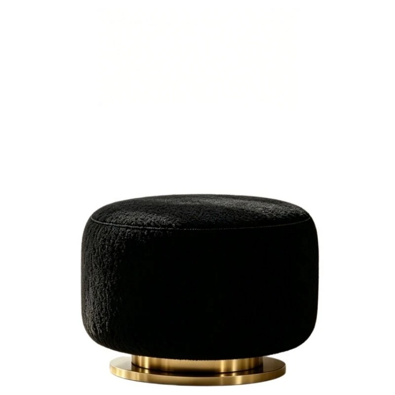Teddy fleece sofa chair round single leisure chair metal base simple and modern