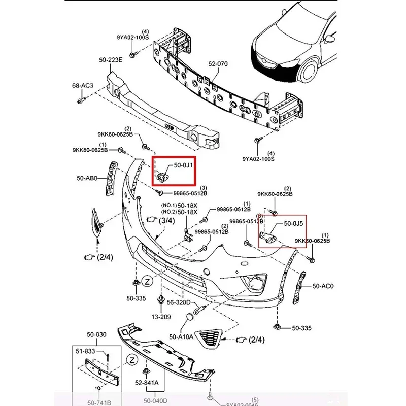 Front Bumper Support Bracket Retainer Holder For Mazda 6 Atenza 2013 2014 2015 2016 2017 2018 GJ GL