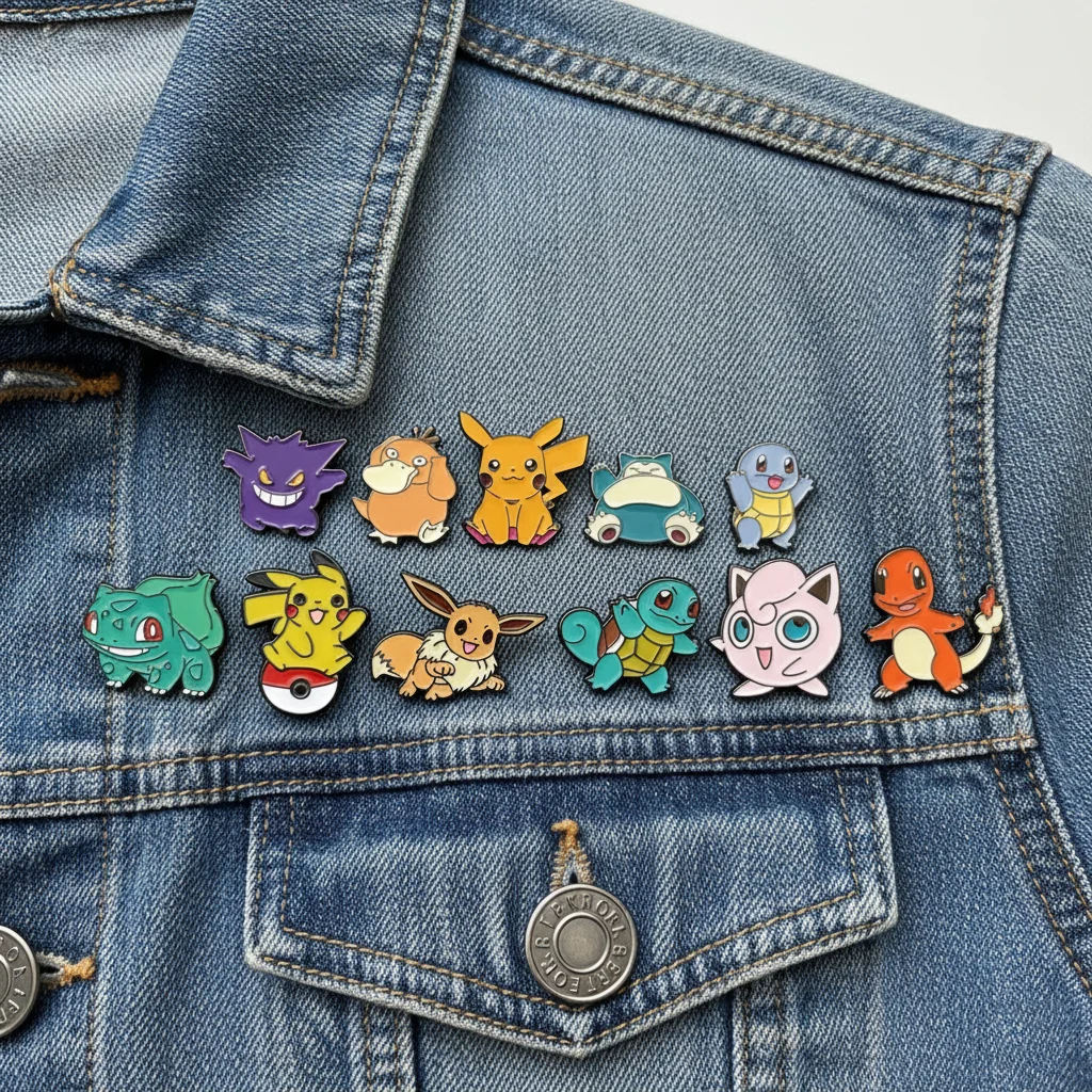 

11 Pcs Pikachu Gengar Enamel Pins Set Creative Bandage Brooches for Backpack Clothes Personalized Metal Emblem Accessories Gift