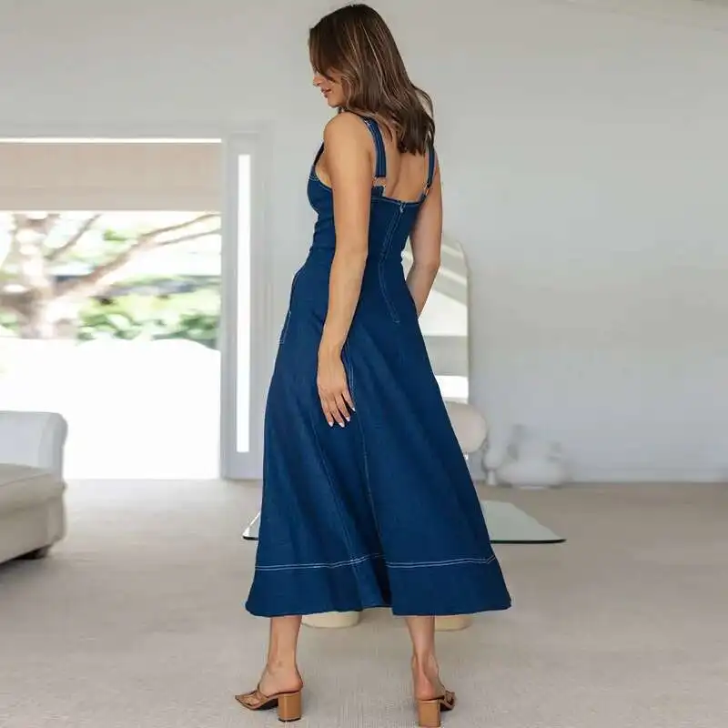 218691 ฤดูร้อนความรู้สึกการออกแบบบางสบายๆสีขาว-enhancing สายยาวชุดพรหม 2025 ฤดูร้อนชุด Robe Vestido ผู้หญิง party