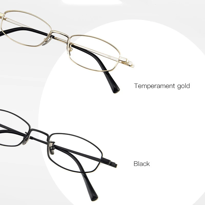 Titanium Eyeglasses Men Temperament Small Frame Business Casual Women Rectangular Fashion Spring Temple Small Face Spectacles