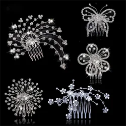 Fashion Crystal Hair Combs Rhinestone Bridal Hair Jewelry Charm Floral Women Party Hairpins Wedding Hair Accessories