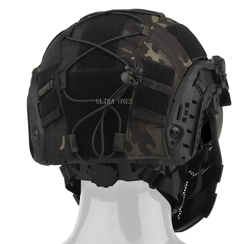 Kask taktyczny do gier na świeżym powietrzu Paintball Wargame kaski z pełnym pokryciem polowanie strzelanie odporne na uderzenia ochronne szybkie