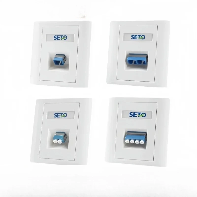 نوع 86 منفذ واحد ومزدوج LC \ SC الألياف البصرية لوحة شبكة الألياف المقبس اثنين مقبس الألياف البصرية الكمبيوتر النطاق العريض 1 قطعة