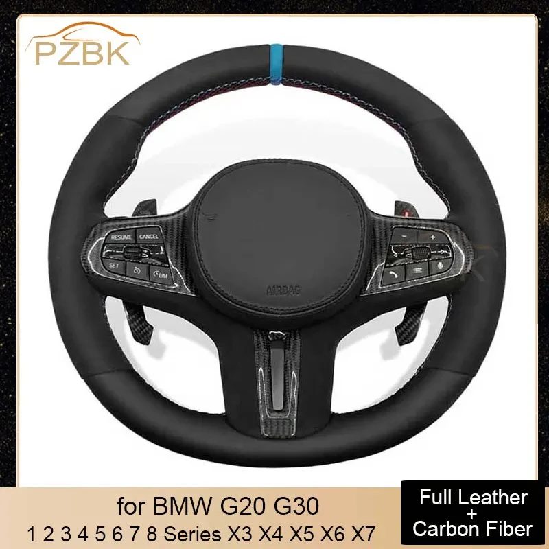 

Steering Wheel with Carbon Fiber Paddle Shift for BMW G20 G30 1/2/3/4/5/6/7/8 Series X1 X2 X3 X4 X5 X6 X7 2019-2023 Sport Wheel