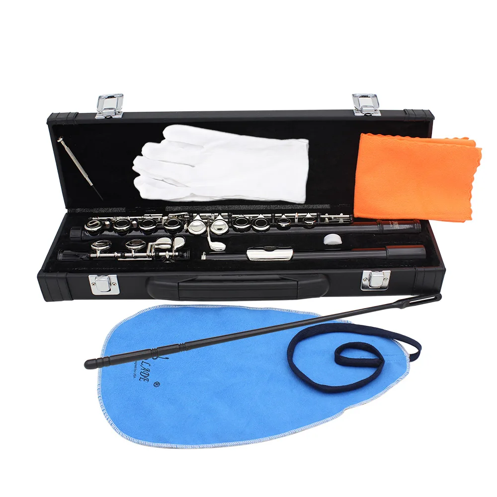 SLADE Flute 16 Closed Open Holes C Key Professional Transverse Flute With Parts Woodwinds Instrument Beginners Leather Box Sets