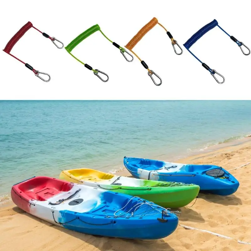 U2JB Kayak Paddle Leash Ferramenta segurança Acessórios caiaques caiaques hastes enroladas para caiaque corda tração