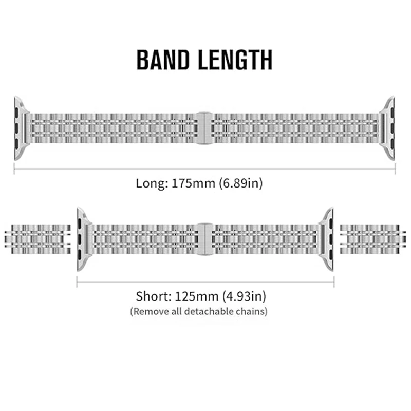 Slim Strap For Apple Watch Band 41mm 40mm 38mm Stainless Steel Bracelet For iWatch SE Series 9 8 7 6 5 4 3 2 1