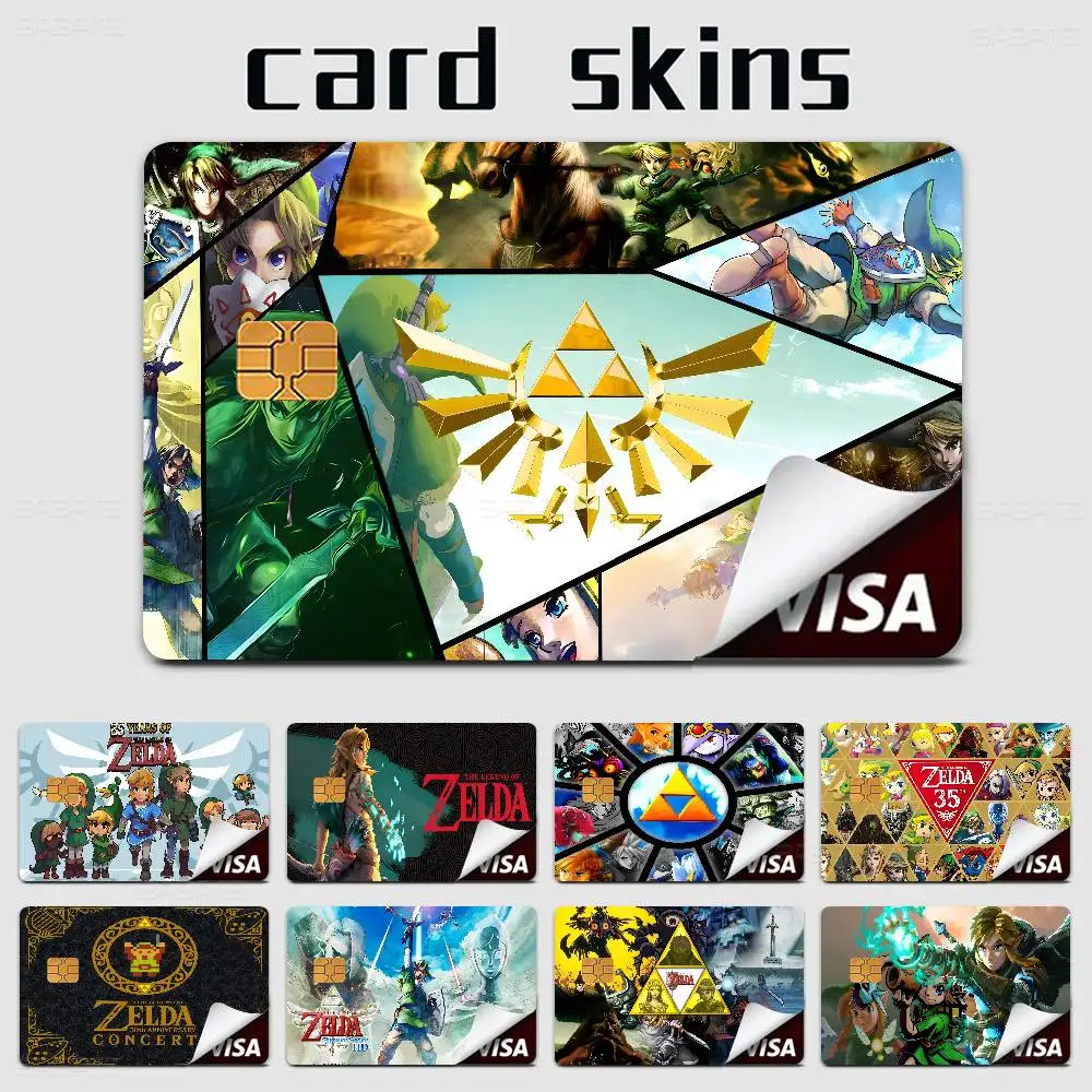 The Legend Of Z-Zeldas Game Fashion Cute Cartoon Cat Painting Anime Game Unique Film Sticker Case Skin For Credit Card No Chip
