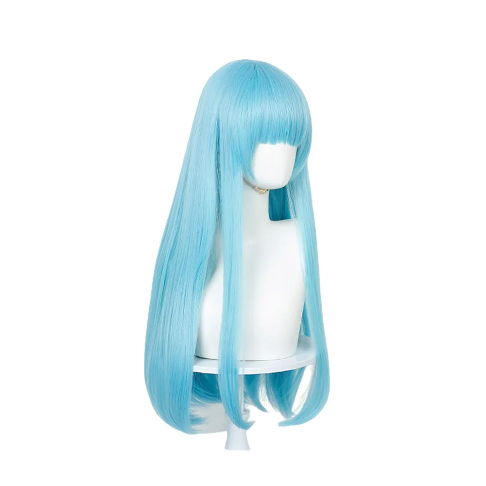 Anime Witch Hat Atelier Richeh Cosplay Blue Long Wig Heat Resistant Synthetic Hair for Women Halloween Costume Party  Carnival