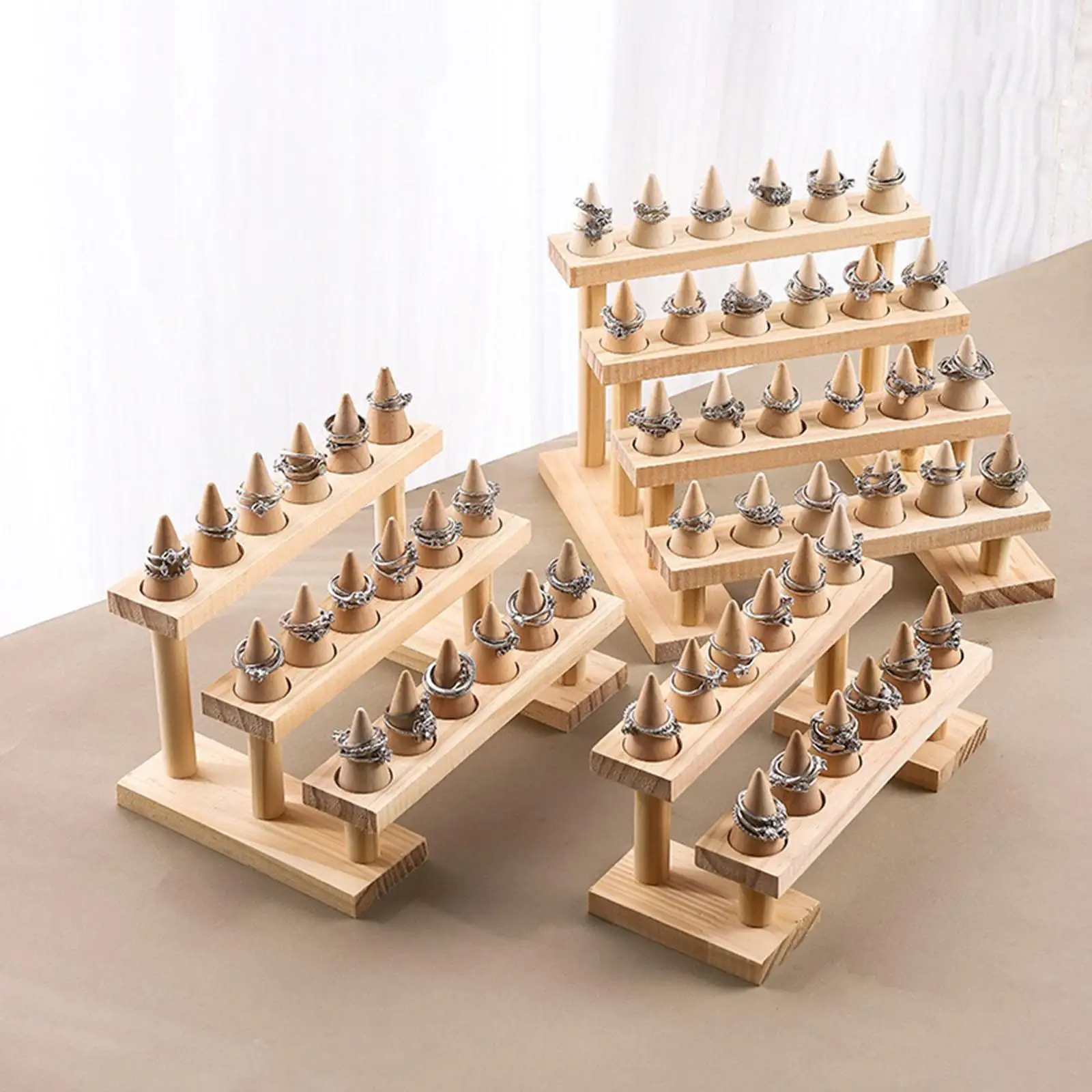 

Wood Ring Display Holder Jewelry Storage Rack Decorative Ring Finger Jewelry