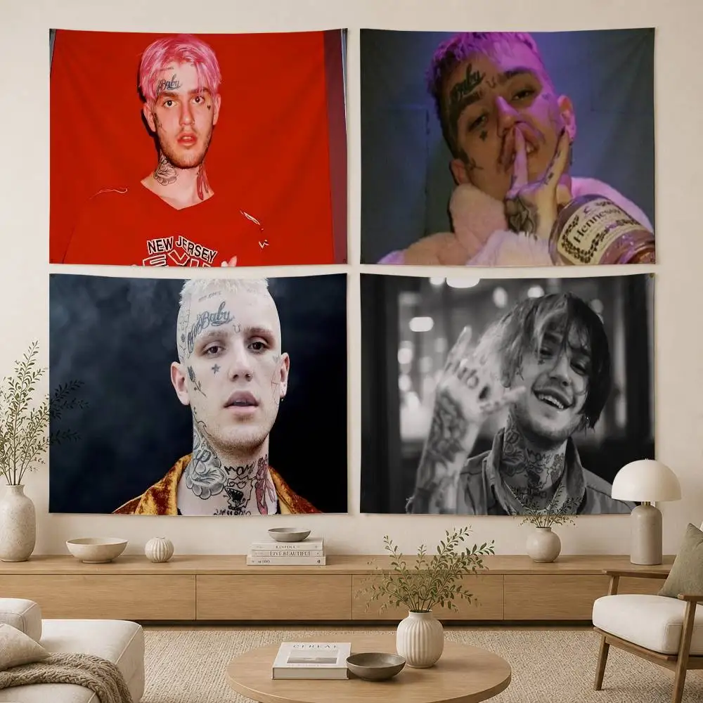 Lil Peep Hellboy Love Rapper Flag Digital Printing Banner for Garage Wall Out Door Decoration