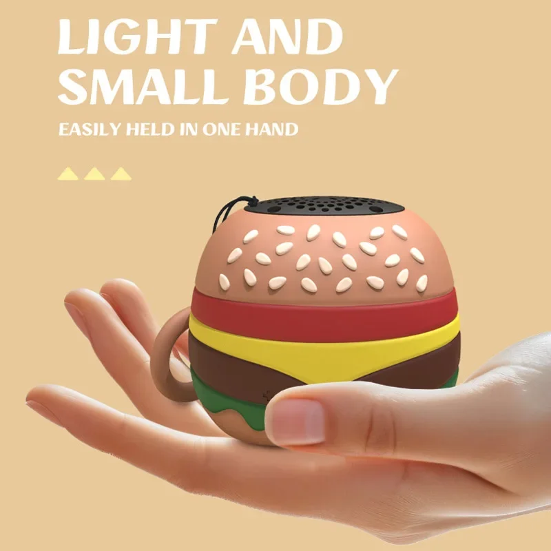 Mini Pocket Bluetooth Speaker Cute Hamburger Caixa De Som Bluetooth Soundbar IP65 Waterproof Music Box TF Card Player with FM