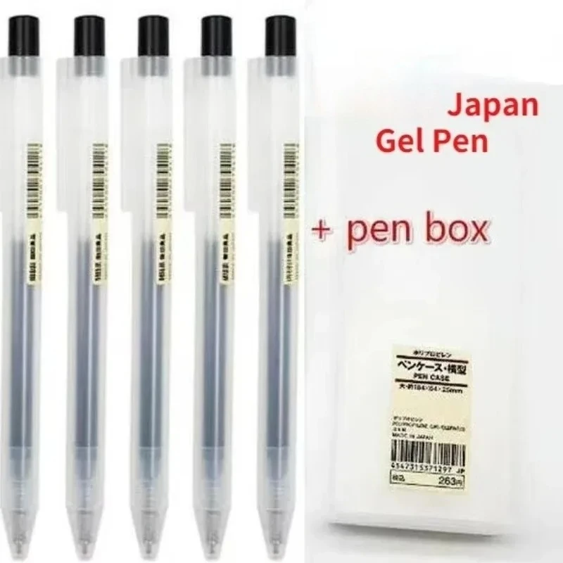 

Набор гелевых ручек (10/5 шт.) в коробке, в японском стиле, 0,5 мм, с прозрачным корпусом, для офиса, в комплекте с чехлом-сумкой
