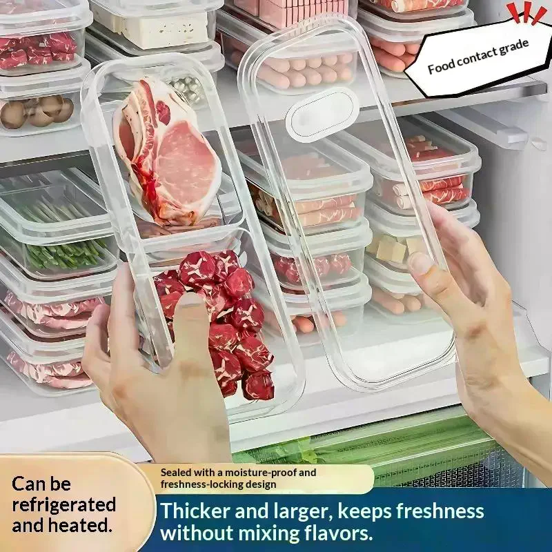 1 Pc Refrigerator Freezer Square Storage Box Food Container for Fruit Vegetables Reusable Kitchen Organizer & Storage Supplies