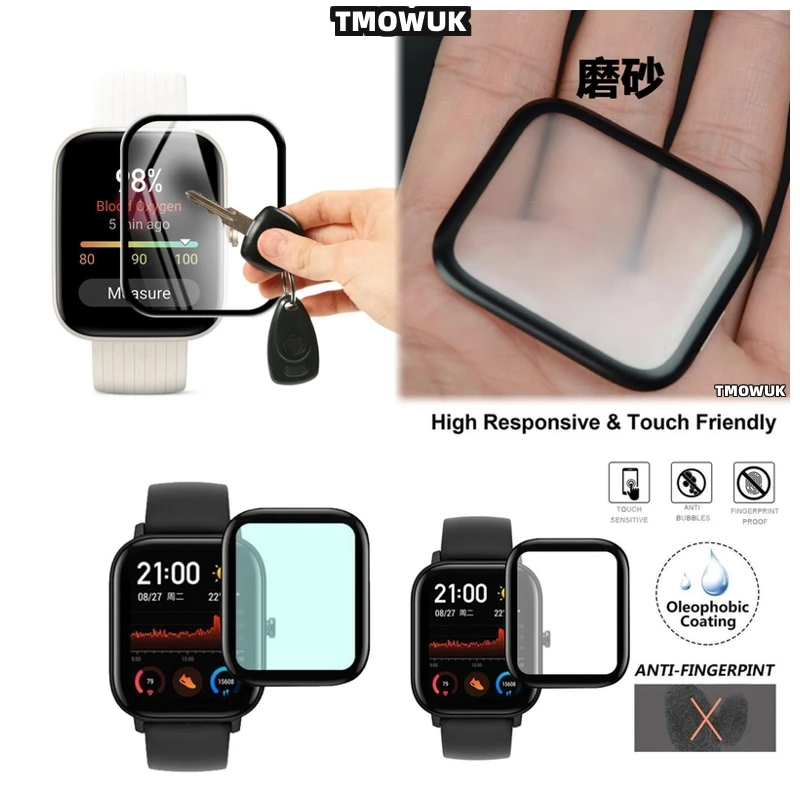

For Amazfit BIP 3 5 6 U Pro Active Unity GTS 2E 2 3 4 MINI, Marvelous Full Cover Screen Protective Film With 3D Curved Coverage