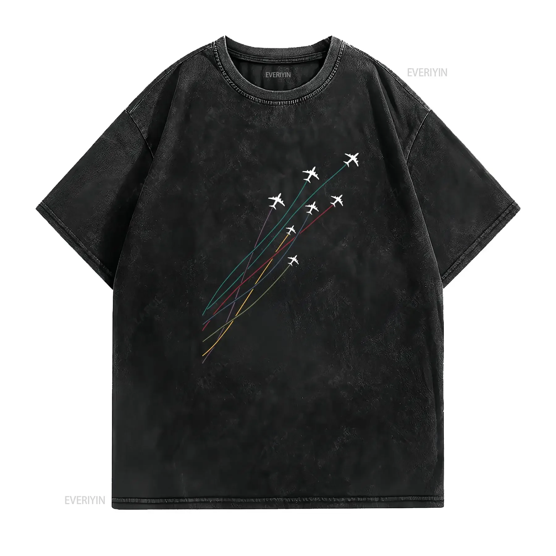 Pilot Commercial Passenger Airplanes Aeroplanes Airline T Shirt vintage Washed Top For Everyday Wear homme Comfortable Unisex