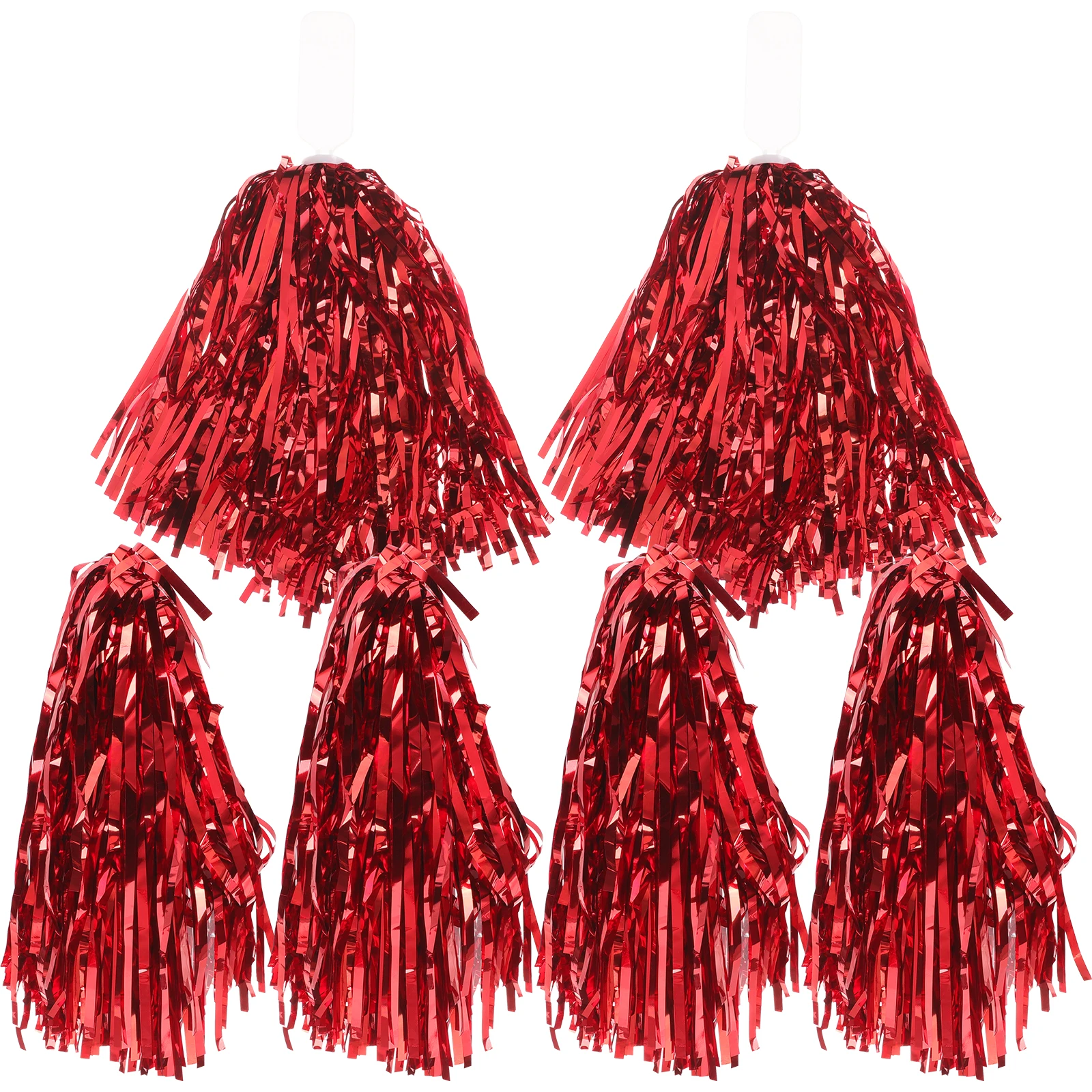 

6pcs Cheerleading Hand Flower Balls Reusable Bright Pom Poms For Sports Dance Party Fundraisers Metallic Glossy Cheering