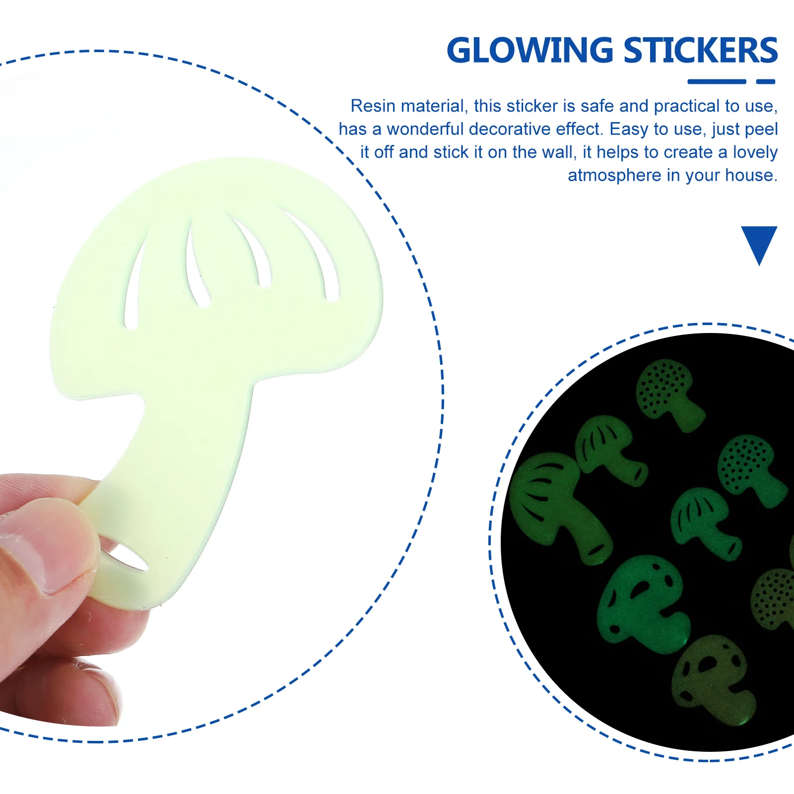 

36 Pcs Luminous Mushroom Wall Stickers Resin Glow in Dark Decals Easy Apply Remove No Residue Fun Night Party Home Decor Plastic