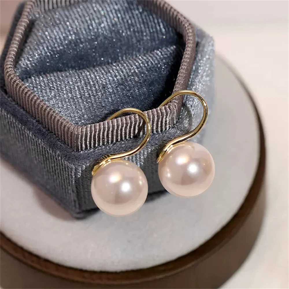 French Vintage Pearl Earrings For Women Luxe Round Imitation Pearls Earrings Fashion Party Ladies Jewelry Drop Shipping
