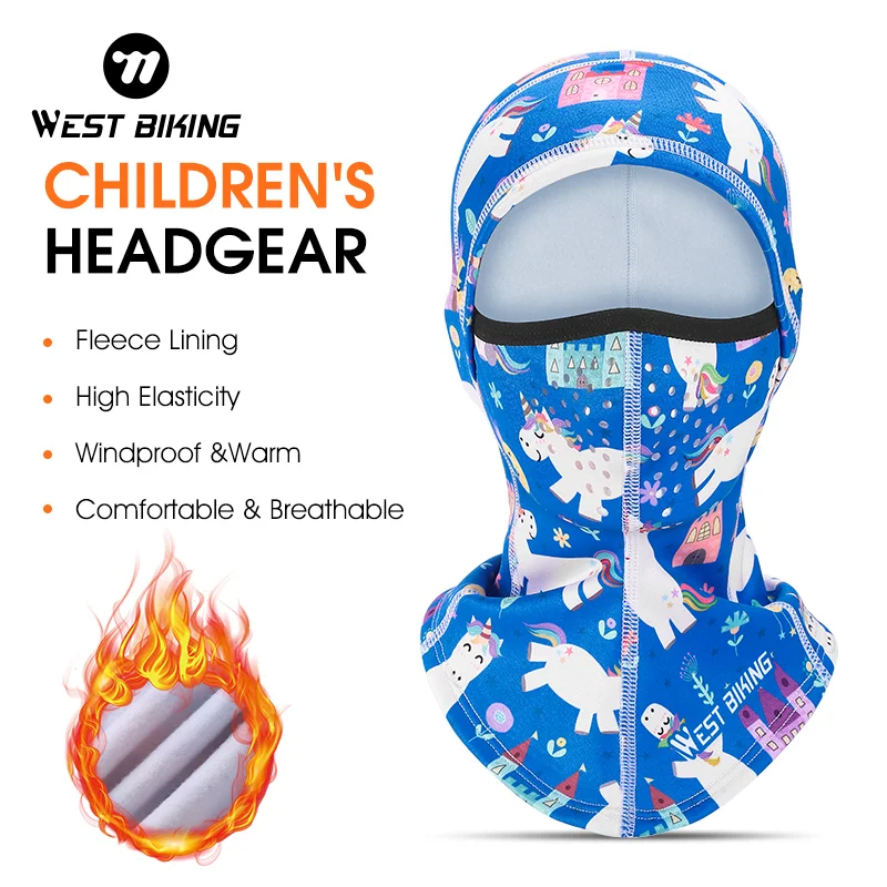 WEST BIKING Balaclava Kids Windproof Ski Face Covering Children Boys Girls Cap Neck Warmer for Sking Cycling Hiking Climbing