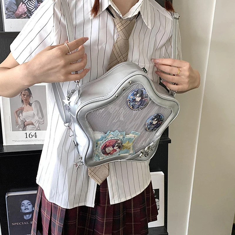 Lolita Bag Backpacks 2025 Popular Transparent School Bag Women Sweet Chic Star Crossbody Bag Display Schoolbag Tote Add badge